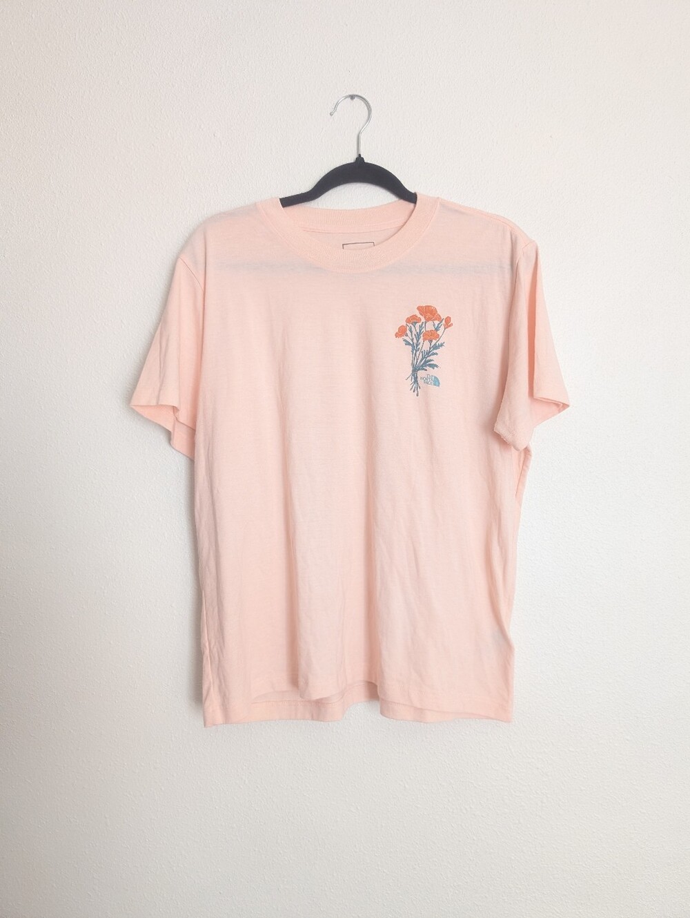 The North Face Light Pink Floral Graphic Tee Shirt Size Large